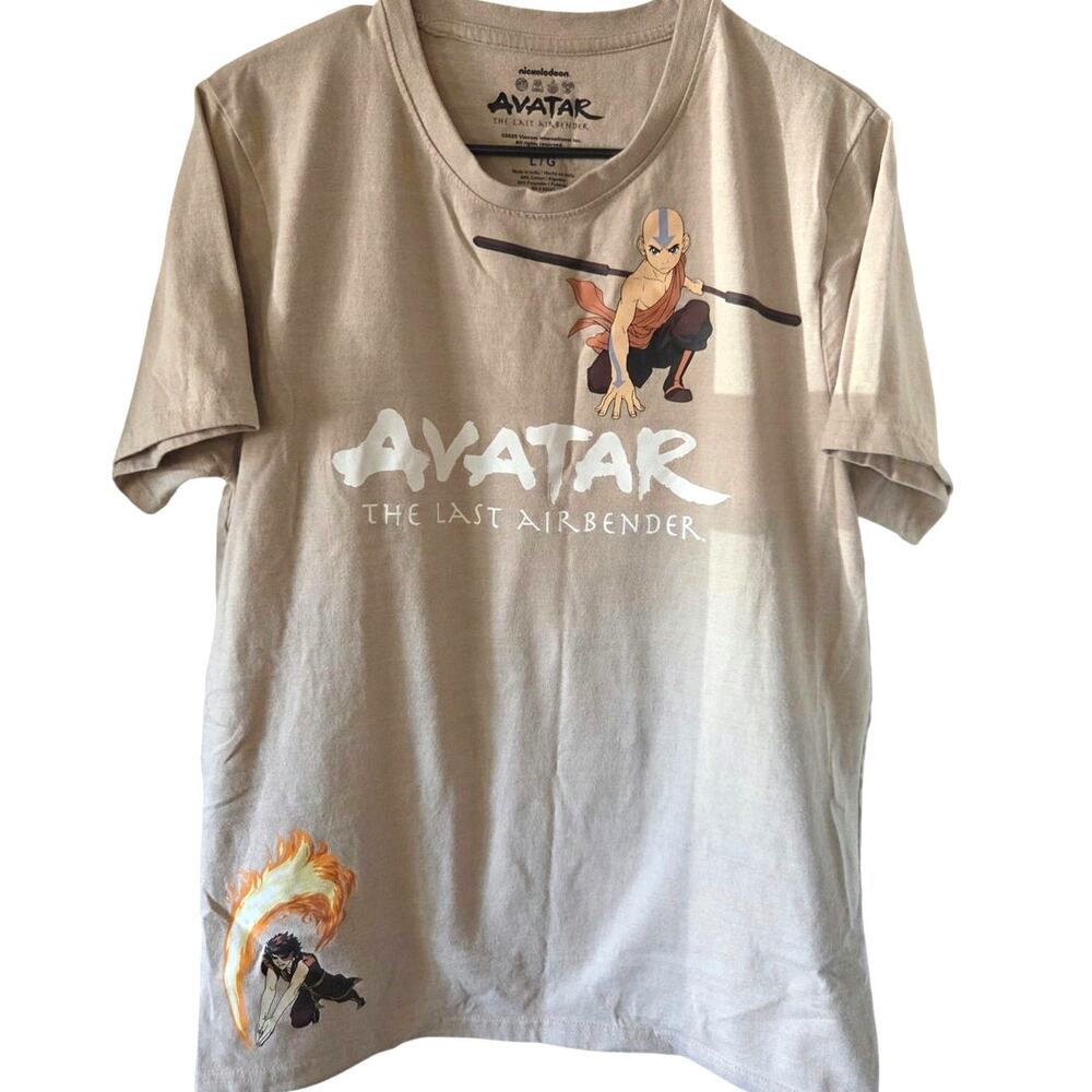 Nickelodeon Avatar The Last Air Bender Large Tee Tan Aang FantasyToph